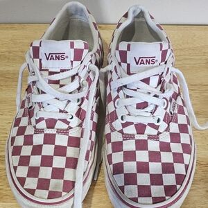 maroon checkered vans